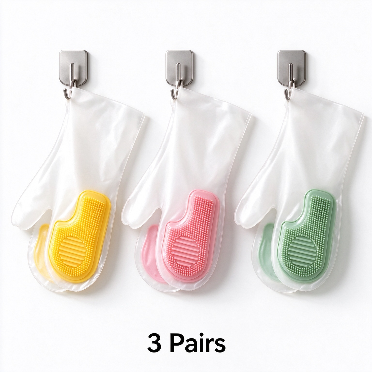 3 Pairs Multi-functional Kitchen Cleaning Gloves