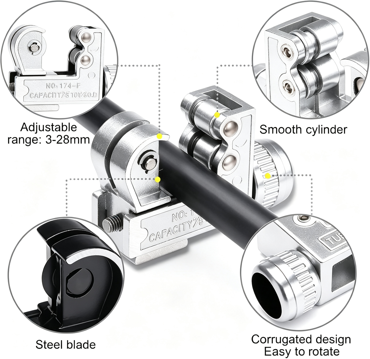 1/8 in to 5/8 in Mini Tube Cutter for Copper Aluminum Steel