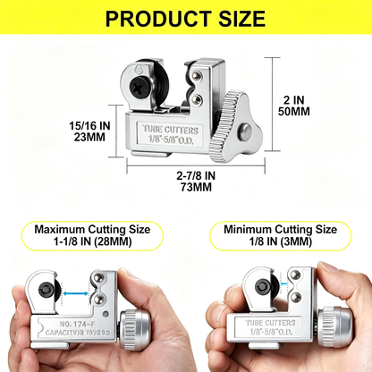 1/8 in to 5/8 in Mini Tube Cutter for Copper Aluminum Steel