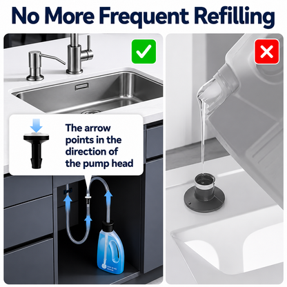 Sink Soap Dispenser Tube Kit, with 47" Tube Hose and Check Valve for Prevent Backflow