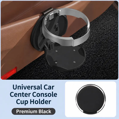 Universal Foldable Car Cup Holder with Hook, Space-Saving Vehicle Drink Holder