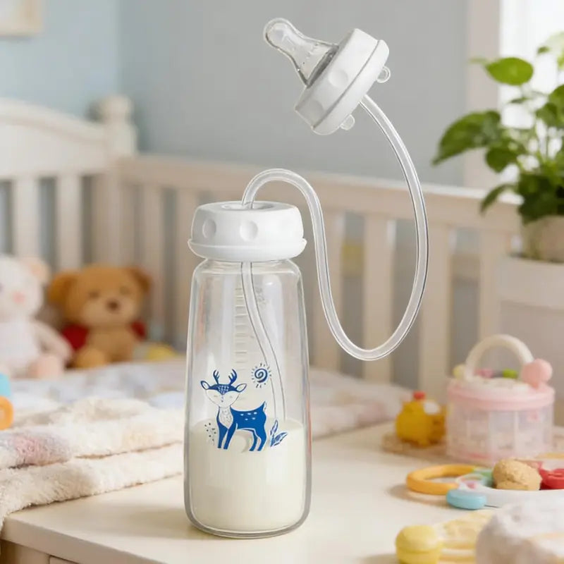 3-in-1 Baby Feeding Bottle 240ml – Adjustable Flow Silicone Nipple