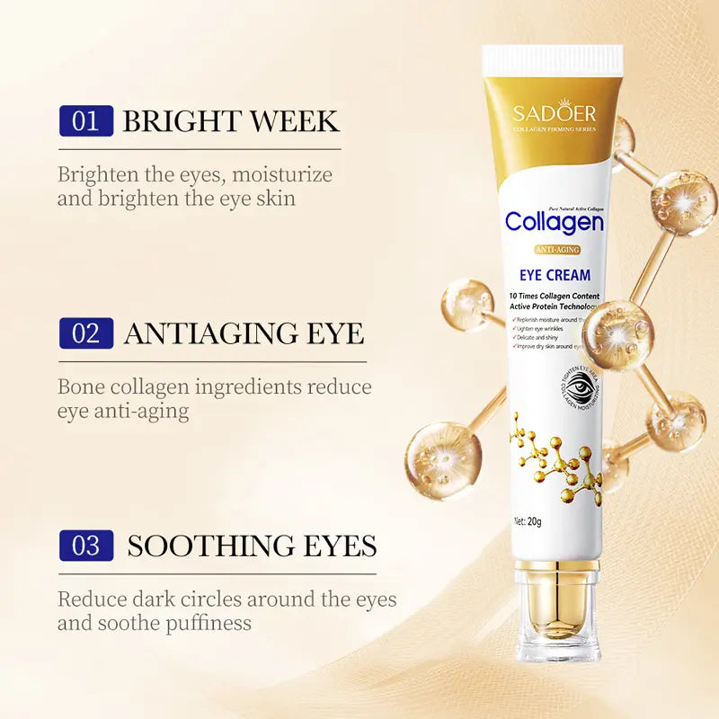 Collagen-Infused Under Eye Cream Puffiness Relief, Brightening, Firming