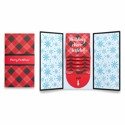 4Pcs Handmade Waterfall Interactive Tab Greeting Card