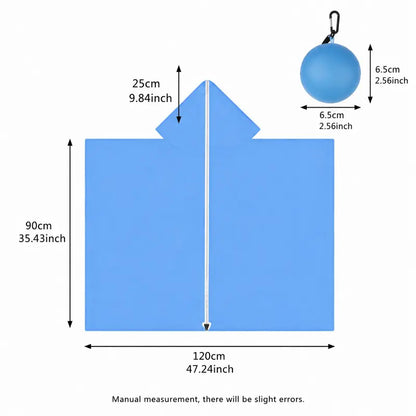 5Pcs Portable Disposable Emergency Raincoats Waterproof Rain Poncho in A Ball
