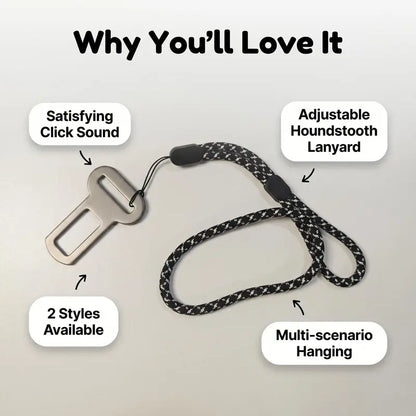 2PCS Metal Car Keychain with Satisfying Click Mechanism, Seatbelt Buckle Design