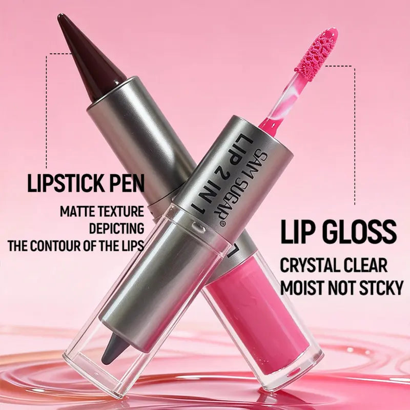 4Pcs/set Dual-Ended 2-in-1 Lip Gloss & Matte Lip Liner