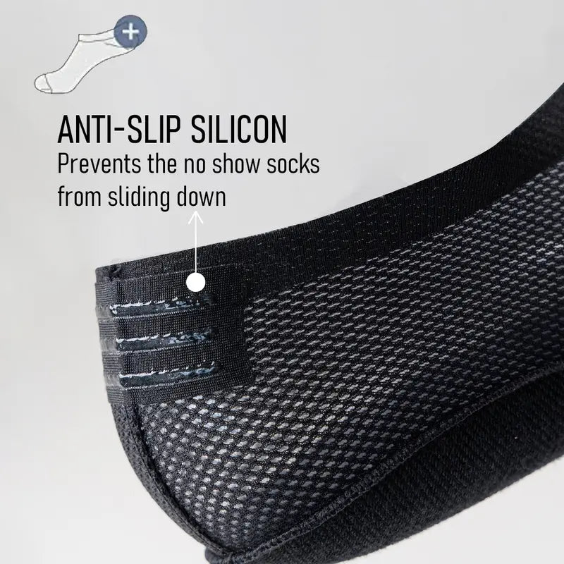 6 Pair Men's Ultra-Thin Mesh No-Show Socks Anti-Slip Heel