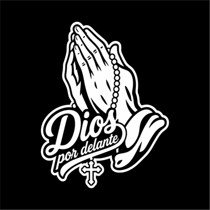 4PCS Dios por delante manos orando Car Sticker – Holographic Religious Faith Vinyl Decal