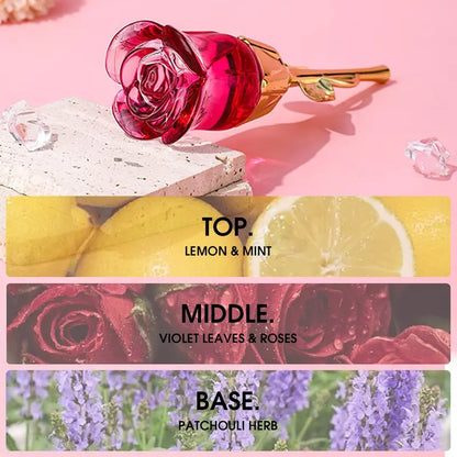Elegant Women's Rose Pattern Perfume, Floral Rose Scent
