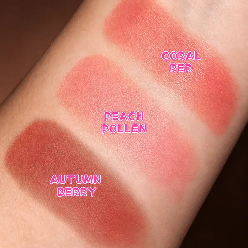 3-Pack Easy-Apply Blush Makeup Set with Built-In Mirror for Quick