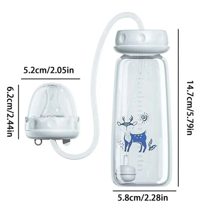 3-in-1 Baby Feeding Bottle 240ml – Adjustable Flow Silicone Nipple