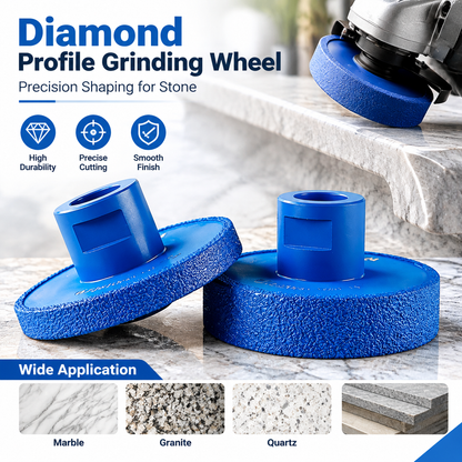 Contoured Forging Emery Diamond Grooving & Edge Profiling Wheel for Stone, 10mm/20mm