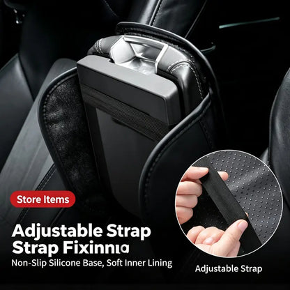 Multifunctional Car Armrest Box Cushion with Built-in Storage Bag