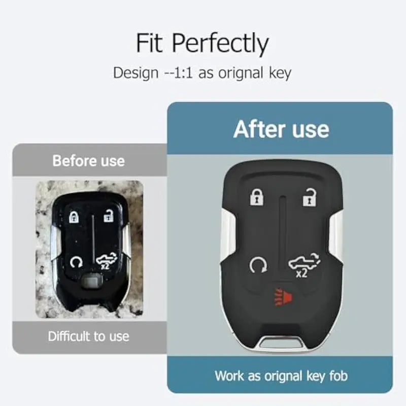 Replacement Key Fob Cover Shell fit for Chevy Silverado GMC Sierra 1500 2500HD 3500HD 2017-2022 Keyless Entry Remote Control Key Fob Case