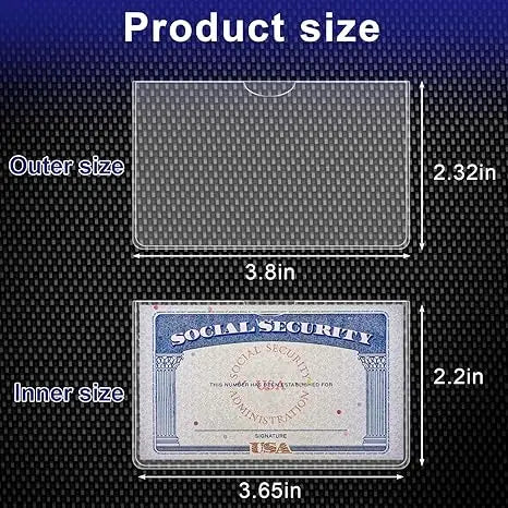 10 Pack Social Security Card Holder Durable PVC Protector Sleeve
