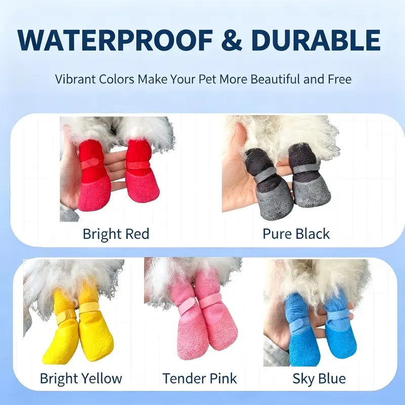 4PCS Dog Shoes Hot Pavement Summer with Soft Anti-Slip Rubber Sole