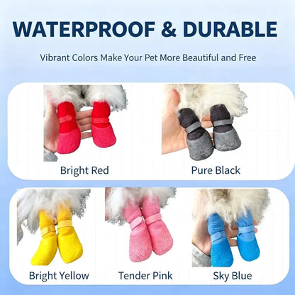 4PCS Dog Shoes Hot Pavement Summer with Soft Anti-Slip Rubber Sole