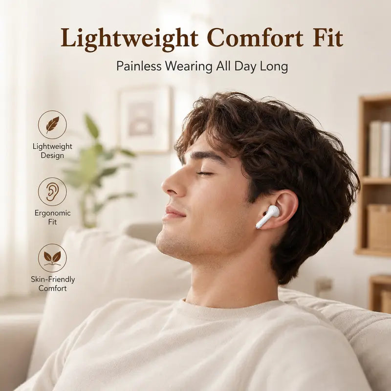 Retro Camera Wireless Earbuds! Bluetooth 5.4, ENC Noise Cancelling, Hi-Fi Stereo Sound
