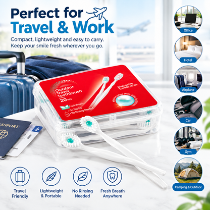 20Pcs 4 in 1 Disposable Mini Travel Toothbrushes-Mini Disposable Toothbrushes