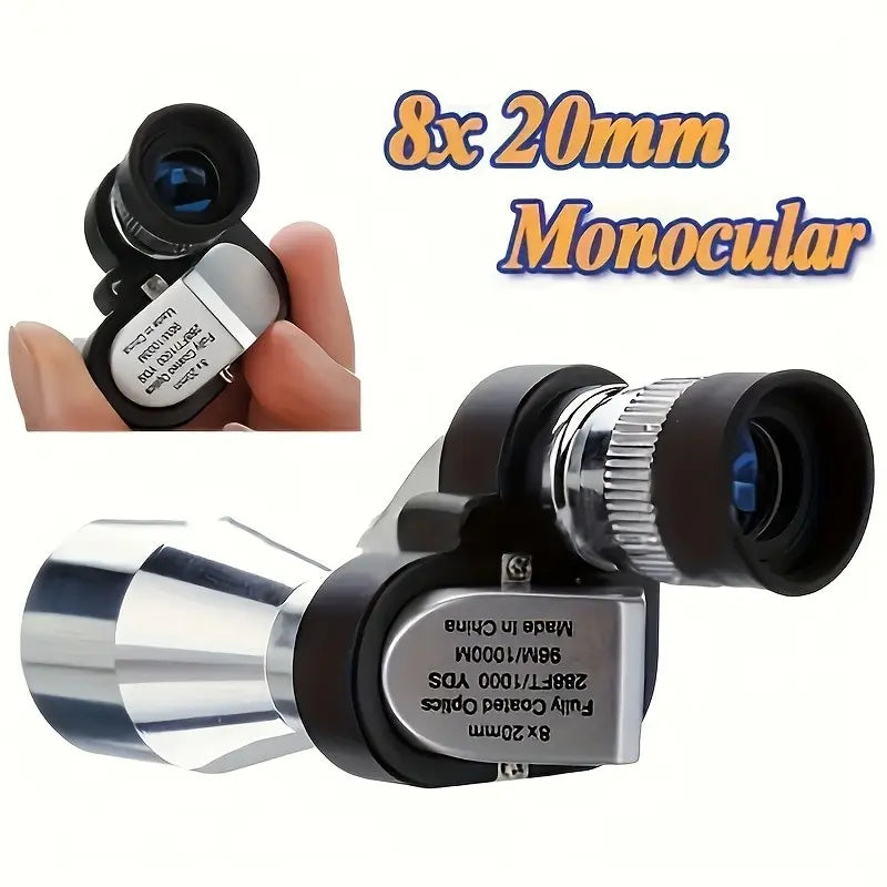 10×20 Mini Monocular Phone Telescope Distance Viewer with Adjustable Smartphone Clip