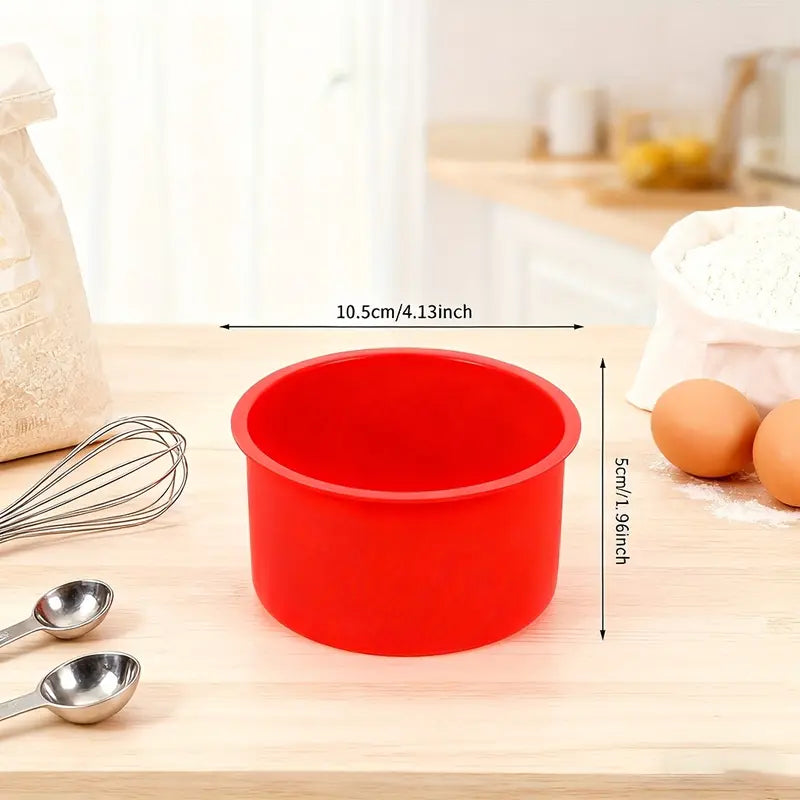 6-Piece Silicone Mini Cake Pans - 4 in Non-Stick Anti-Adhesive Muffin Cupcake Tins & Moulds