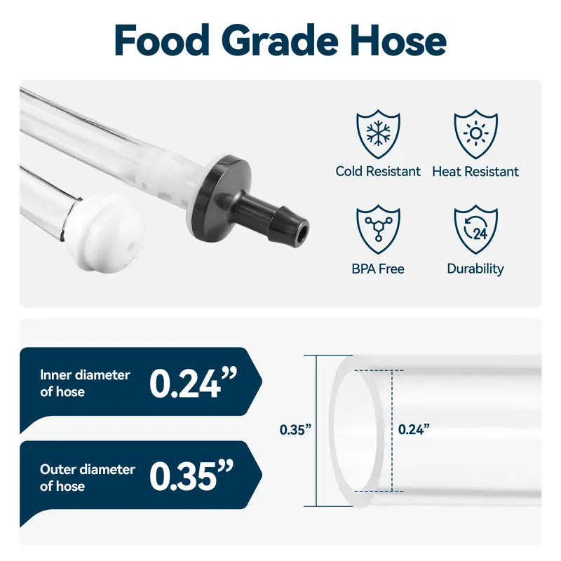 Sink Soap Dispenser Tube Kit, with 47" Tube Hose and Check Valve for Prevent Backflow