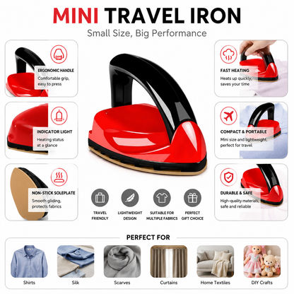 Multi-functional & Portable Iron Set, Lightweight Mini Steam Iron for Travel and Home
