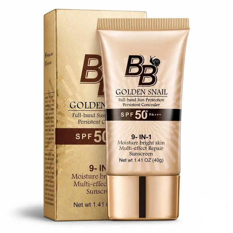Snail Mucin BB Cream - High-Coverage Oil-Control Matte Moisturizer, Waterproof, SPF-Infused