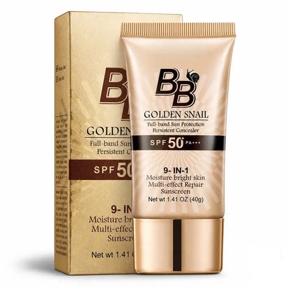 Snail Mucin BB Cream - High-Coverage Oil-Control Matte Moisturizer, Waterproof, SPF-Infused