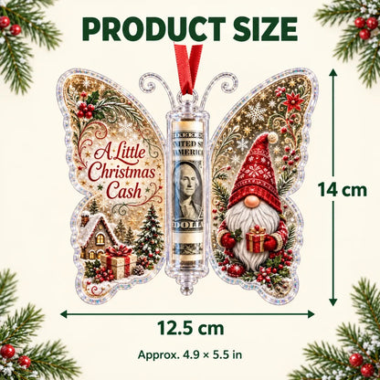 6Pcs Christmas Cash Gift Butterfly Ornament Holiday Money Holder Keepsake