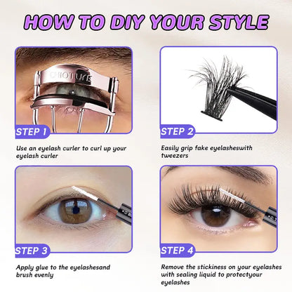 Lash Comfortable Eyelash Extension Set T30-40MIX Individual with Bond and Seal Waterproof Remover