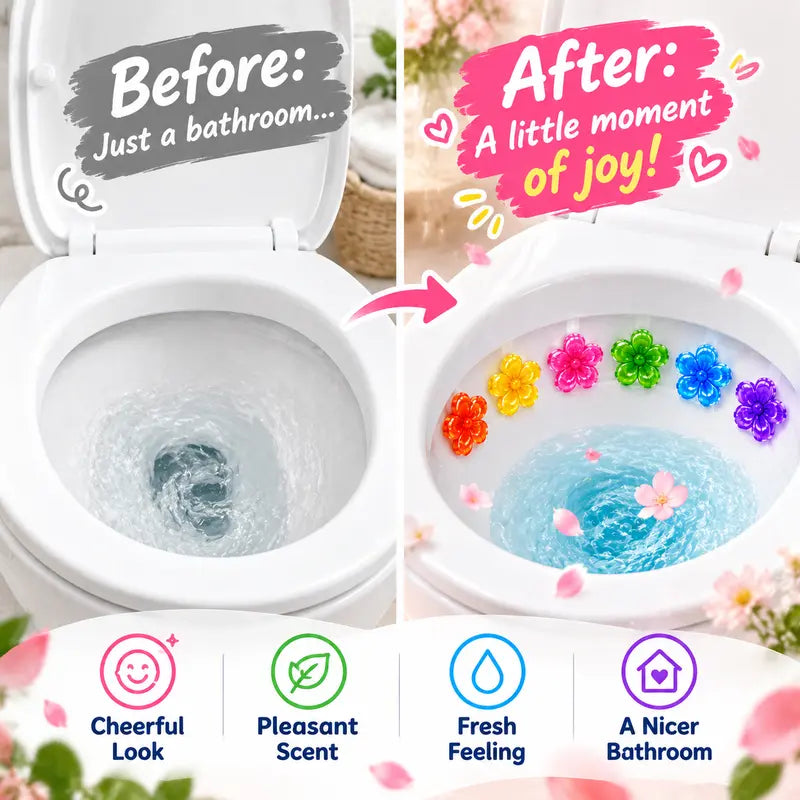 (3 Pack)42 Flower Toilet Gel Stamps – 9 Fresh Scents