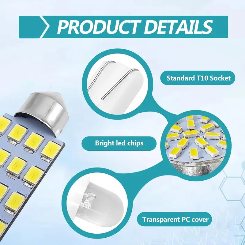 70 Pcs LED Car Interior Lights Bulb Kit - LED Dome Light 31 mm 36 mm 41 mm T10 for Car Interiors Map Dome