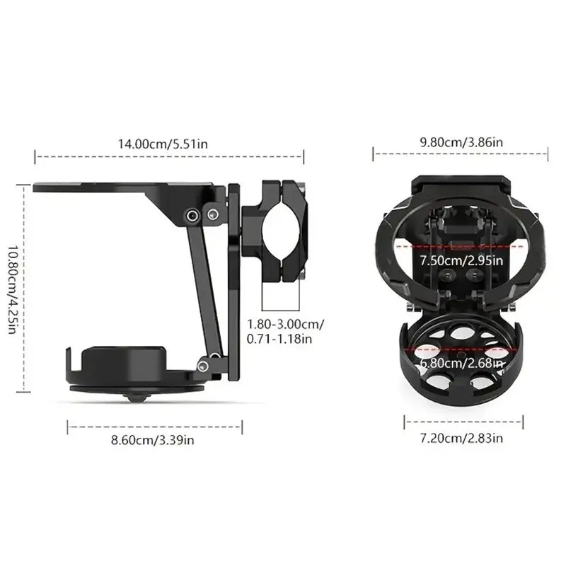 2PCS Bike Water Holder, Rotating Foldable Adjustable Folding