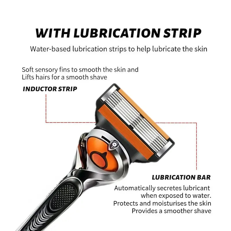 Men's Shaving Razor Set, 2 Blade Holder & 24 Replacement Blades, 6 Layer Progressive Blades