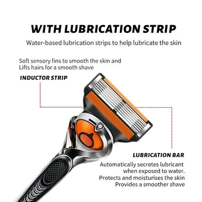 Men's Shaving Razor Set, 2 Blade Holder & 24 Replacement Blades, 6 Layer Progressive Blades