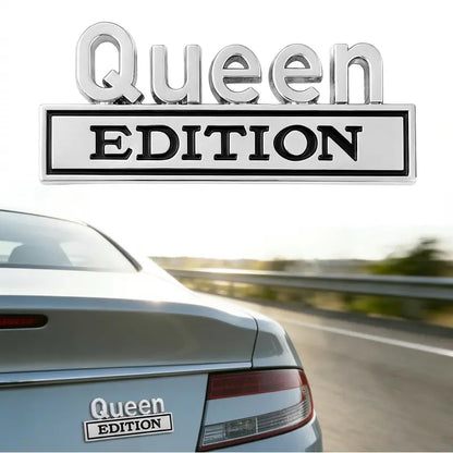 3D Metal Queen Edition Car Emblem Sticker