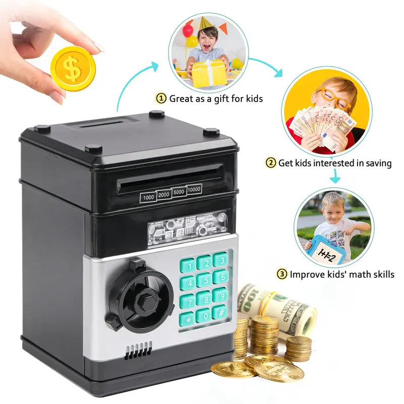 Piggy Bank for Kids Adults, Electronic ATM Coin Cash Bank