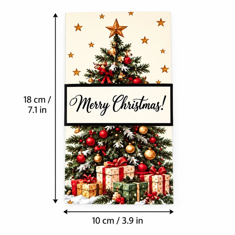 4PCS DIY Pull-Out Christmas Card with Hidden Messages Fun Sliding Surprise Card