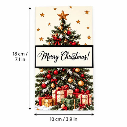 4PCS DIY Pull-Out Christmas Card with Hidden Messages Fun Sliding Surprise Card