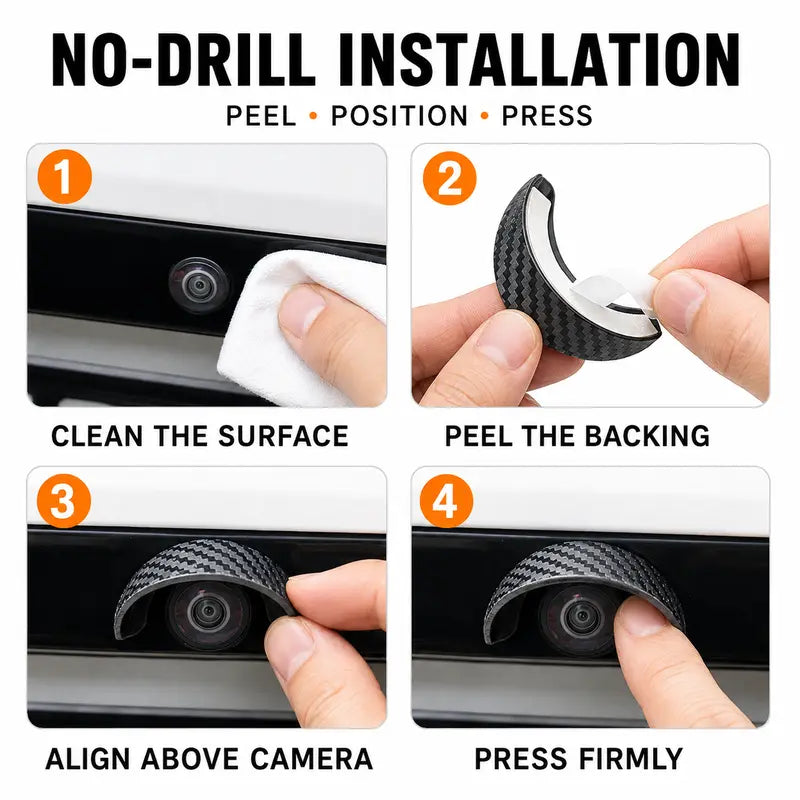 4Pcs Car Rear‑View Camera Rain Shield, Soft PVC Sun Shade Cover