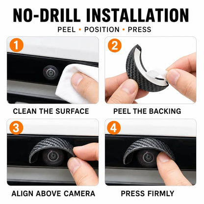 4Pcs Car Rear‑View Camera Rain Shield, Soft PVC Sun Shade Cover