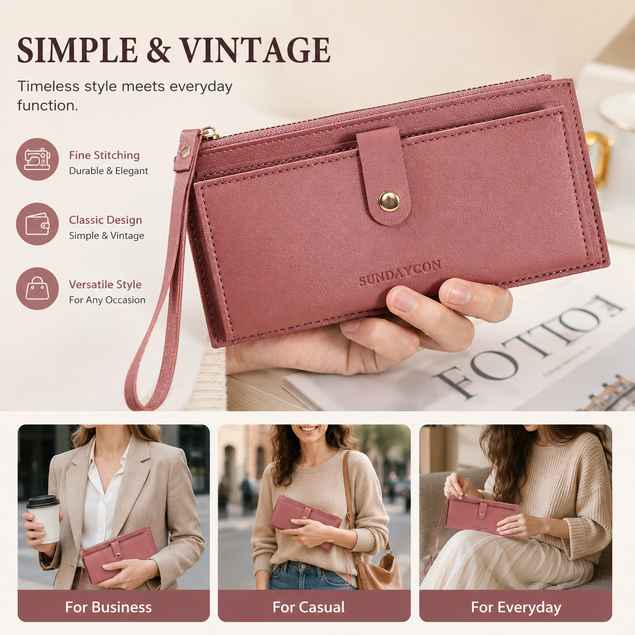 Coin Purse Long Card Bag Multifunctional Handheld Credit Holder Women's Wallet