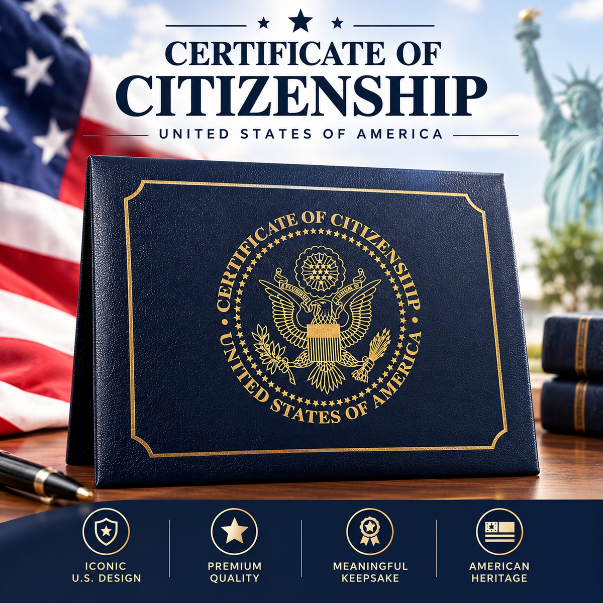 U.S. Citizenship Certificate Protective Sleeve — 250th Anniversary Commemorative Edition
