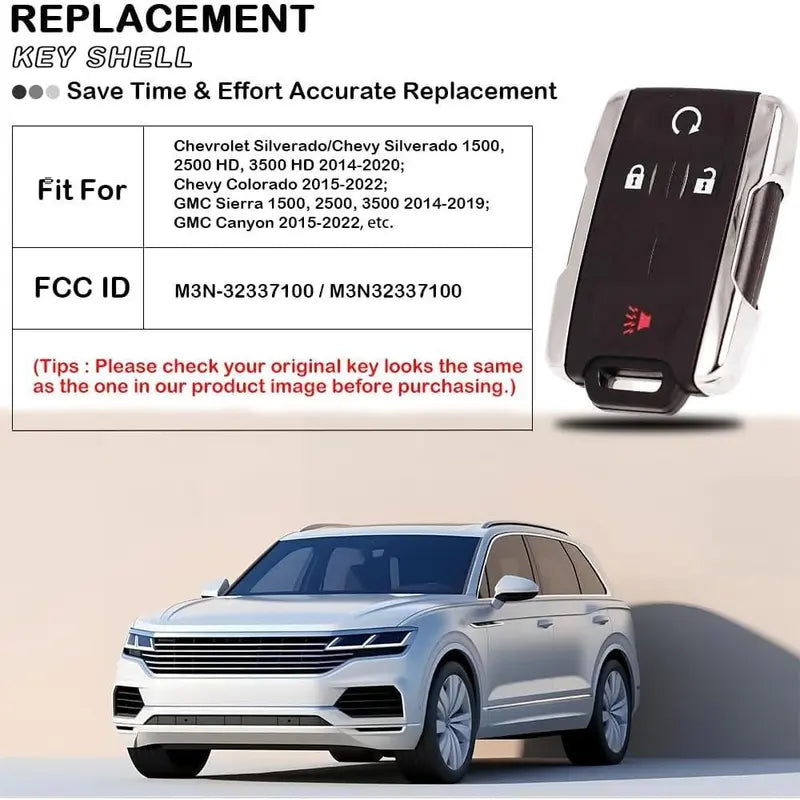 4-Button Keyless Entry Remote Key Fob Shell Replacement