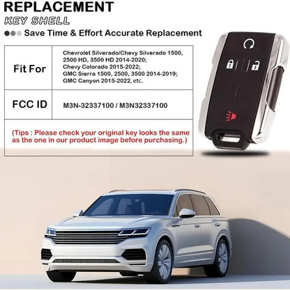 4-Button Keyless Entry Remote Key Fob Shell Replacement