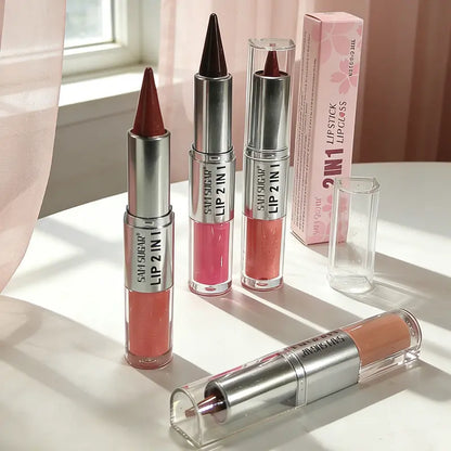 4Pcs/set Dual-Ended 2-in-1 Lip Gloss & Matte Lip Liner