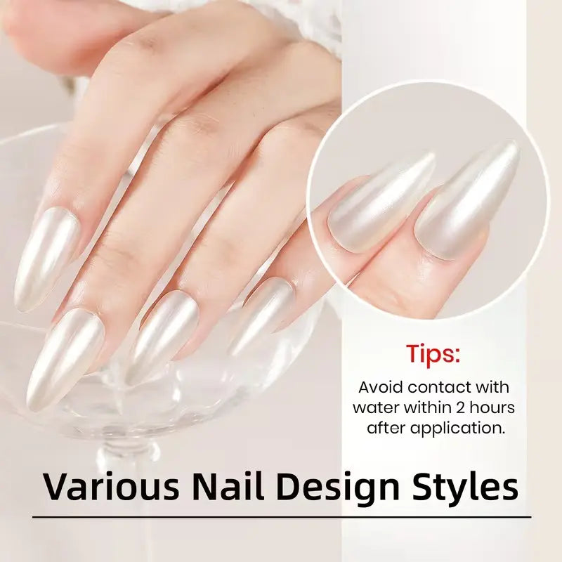 2PCS Pearly Silver Shimmer Liquid Nail Enhancer Coating Quick-drying