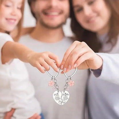 Mother Daughter Heart Matching Keyring Keychain Set Gifts
